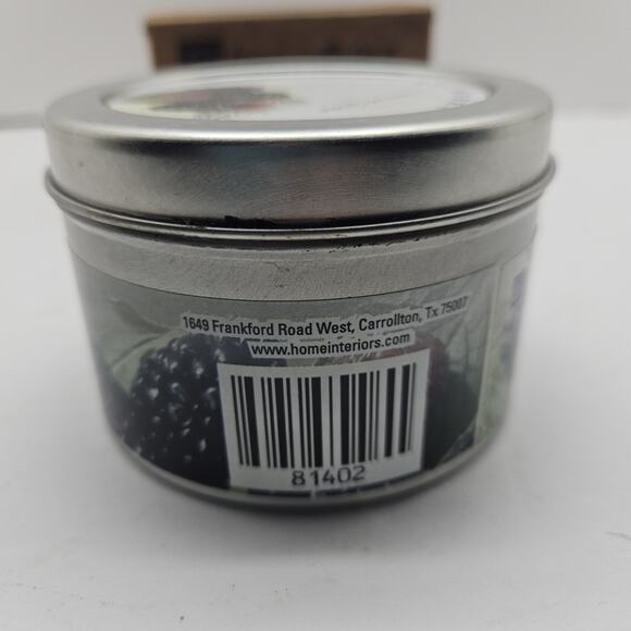 Home Interiors Purple Candle Tin Mulberry Scent Rare Promo 6.5 Ounce New - Picture 3 of 5